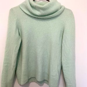 Lands End 100% Cashmere Turtleneck - Sage Green